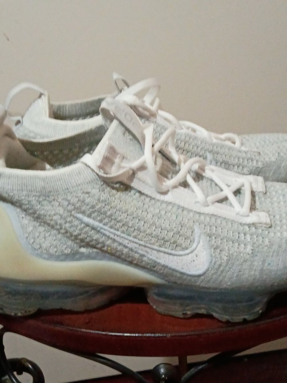 Nike Air Vapor Max 2021 Flyknit DC4112100 Shoes Wht Pure Platinum Womens Sz 8.5 - Picture 4 of 14